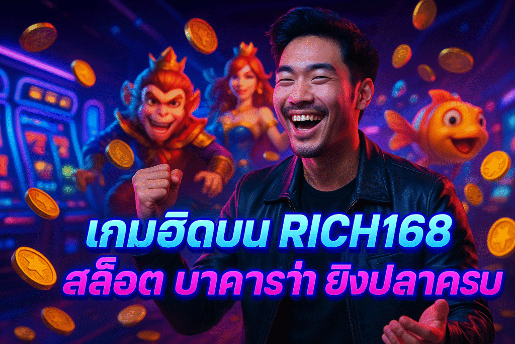 เกมฮิตบน RICH168 สล็อต บาคาร่า ยิงปลาครบ